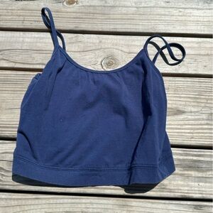 Women’s cropped tank top navy blue